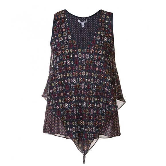 Derek Lam 10 Crosby Bandana Print Sleeveless Silk Blouse - Picture 2 of 9